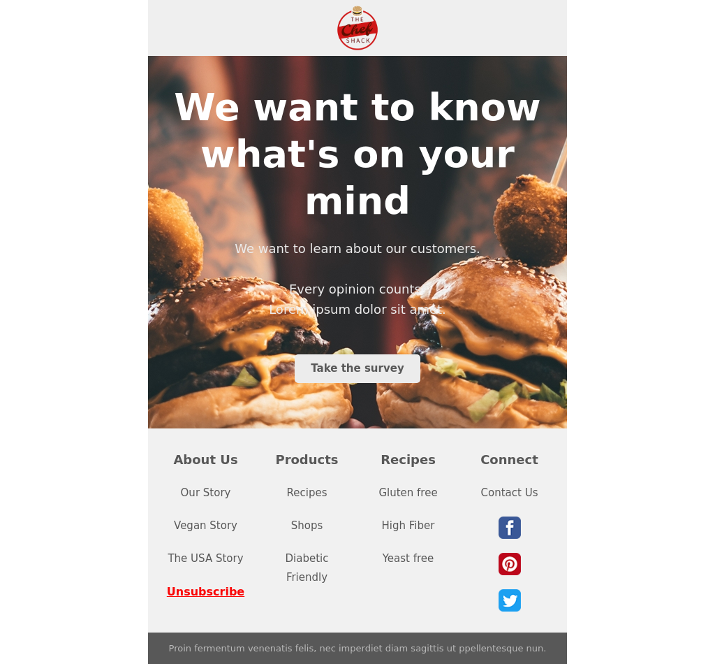 Street Food Themed Survey Invitation Email Template